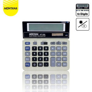 MONTANA Kalkulator Alat Hitung 12 Digit Electronic Calculator Big Display 2 Power MTC-868L
