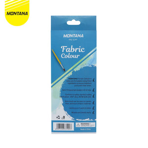 MONTANA Fabric Colour Cat Kain 12 Warna x 6ml Smooth Rich Colors & Pigments TFC-12PT
