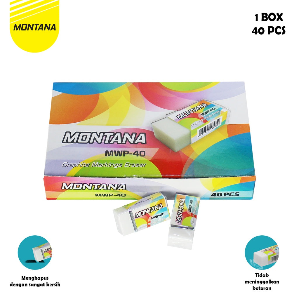 MONTANA Eraser / Penghapus Montana MWP-40/ 1 BOX 40 PCS