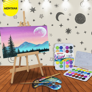 MONTANA Water Color Cat Air 24 Warna Include High Synthetic Paint Brush TWC-24