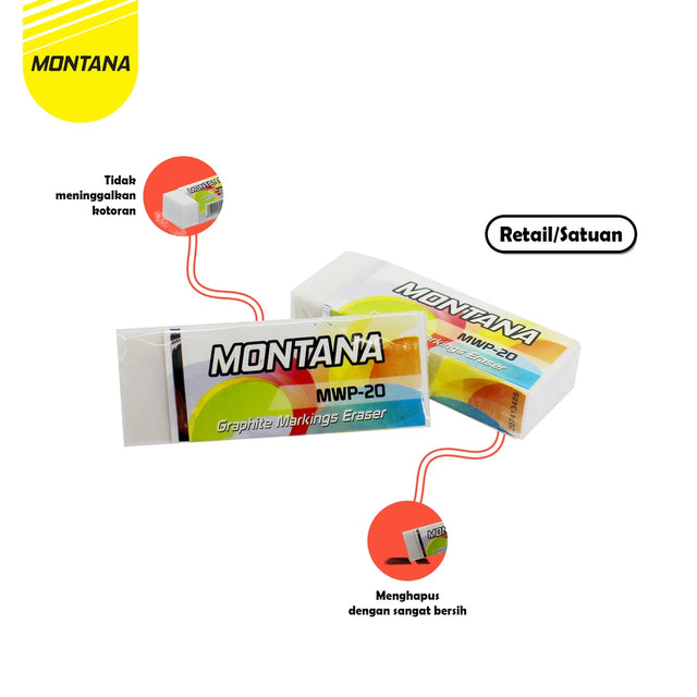 MONTANA Eraser / Penghapus Montana MWP-20 RETAIL