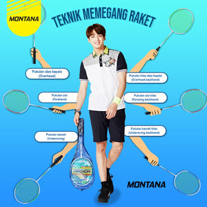 MONTANA Badminton Racket 1 Set Raket Bulu Tangkis Free Tas TRB2D