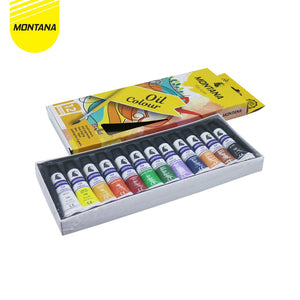 MONTANA Oil Colour Cat Minyak 12 Warna Smooth Rich Colors & Pigments TOC-12PT