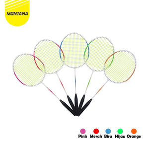 MONTANA Badminton Racket 1 Set + Shuttlecock 2 Pcs Raket dan Kok Bulu Tangkis TRB2D
