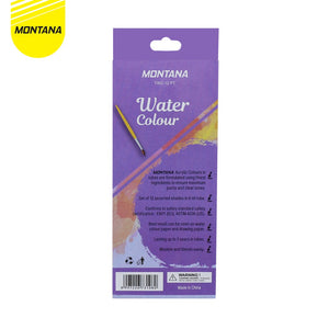 MONTANA Water Color Cat Air 12 Warna x 6ml High Grade Pigments Nont Toxic TWC12-PT