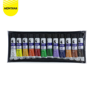 MONTANA Acrylic Colour Cat Akrilik 12 Warna x 6ml Rich Pigments Fast Drying TAC