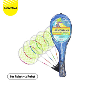 MONTANA Badminton Racket 1 Set Raket Bulu Tangkis Free Tas TRB2D