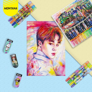 MONTANA Rolling Crayon 12 Warna Krayon Putar Smooth Rich Color Alat Mewarnai T-TC12 Mini