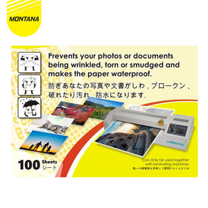 MONTANA Plastik Laminasi A4 100 Sheets Laminating Film High Quality TL-A4W