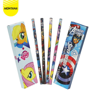 MONTANA Paket Fancy 1 Lusin Pencil Avengers + 1 Lusin Pencil My Little Pony Pensil Alat Tulis