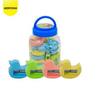 MONTANA Paket Pensil Warna TH-700 + Rautan Serutan Pensil 4 Pcs Sharpener Motif Animal TSJ-24