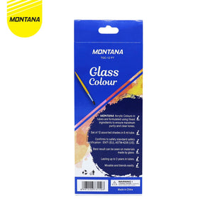 MONTANA Glass Colour 12 Warna x 6ml Cat Akrilik Smooth Rich Colors TGC-12PT