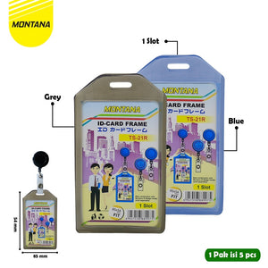 MONTANA Casing Id Card Frame Bening 85 x 54mm 5 Pcs Casing Holder 1 Muka Lentur TS-21R/Pack