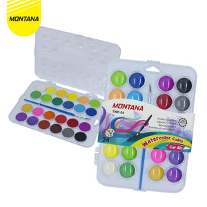 MONTANA Water Color Cat Air 24 Warna Include High Synthetic Paint Brush TWC-24