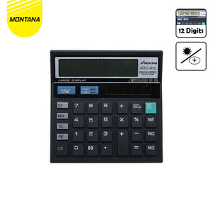 MONTANA Kalkulator Alat Hitung 12 Digit Calculator Large Display 2 Power MTC-512
