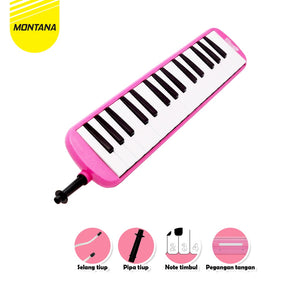 MONTANA Pianika Set Alat Tiup Musik 42.2x10.3x5 Cm Note Timbul TPP