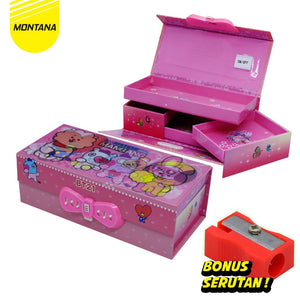 MONTANA Kotak Pensil Pencil Case Study Set Tempat Alat Tulis PC-220