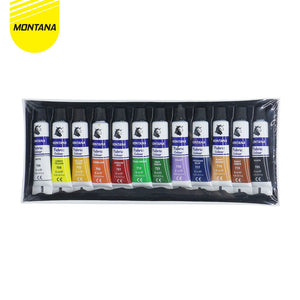 MONTANA Fabric Colour Cat Kain 12 Warna x 6ml Smooth Rich Colors & Pigments TFC-12PT