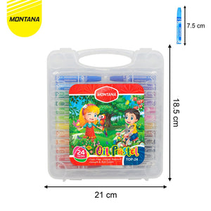 MONTANA Oil Pastel Krayon Minyak 24 Warna Water Resistant Alat Mewarnai TOP24B