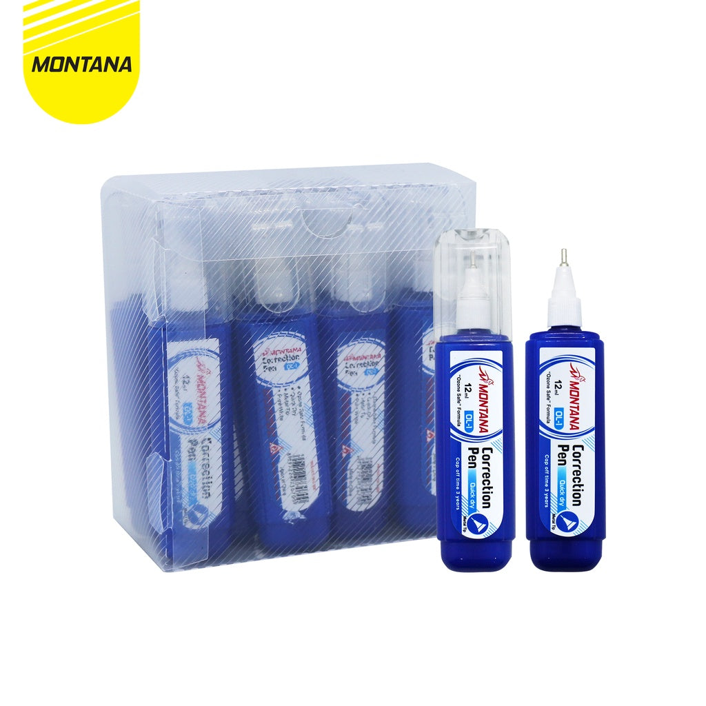 MONTANA Correction Pen Cairan Koreksi 10.5 x 2 cm 12 Pcs Penghapus Cair OL-01LUSIN
