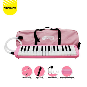 MONTANA Pianika Set Alat Tiup Musik 42.2x10.3x5 Cm Note Timbul TPP