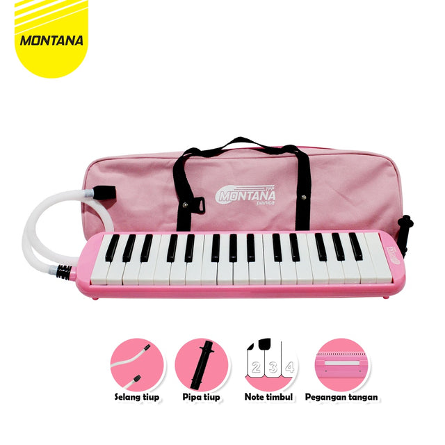 MONTANA Pianika Set Alat Tiup Musik 42.2x10.3x5 Cm Note Timbul TPP