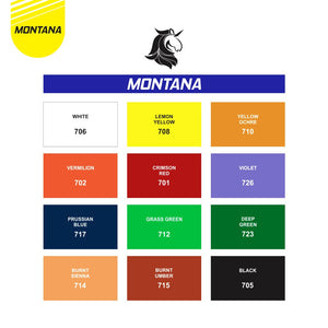 MONTANA Water Color Cat Air 12 Warna x 6ml High Grade Pigments Nont Toxic TWC12-PT