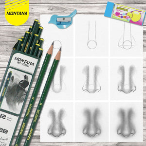 MONTANA Pensil 2B Lulus Uji Komputer 12 Pcs Pencil Alat Tulis Sekolah dan Kantor MT2B01