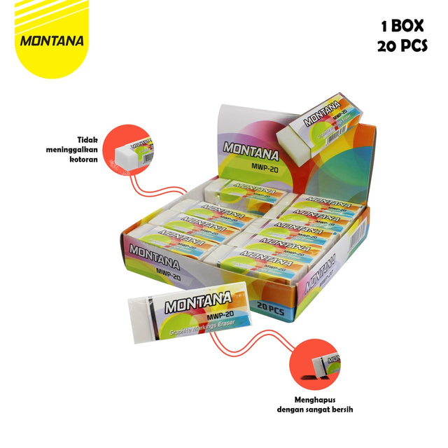 MONTANA Eraser / Penghapus Montana MWP-20 / 1 BOX 20 PCS