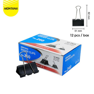 MONTANA Paket Binder Clip Penjepit Kertas 1 Box MTBC260 + MTBC200 + MTBC155 + MTBC111 + MTBC107