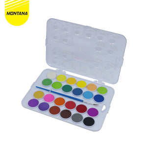 MONTANA Water Color Cat Air 24 Warna Include High Synthetic Paint Brush TWC-24