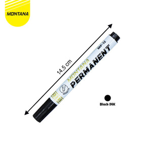 MONTANA Spidol Permanen Round Tip 12 Pcs Quick Dry Permanent Marker MP-12/Lusin Hitam