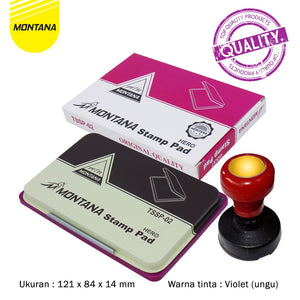 MONTANA Stamp Pad Hero Bak Bantalan Stempel Cap No. 1-2 Warna Violet Tahan Lama TSSP