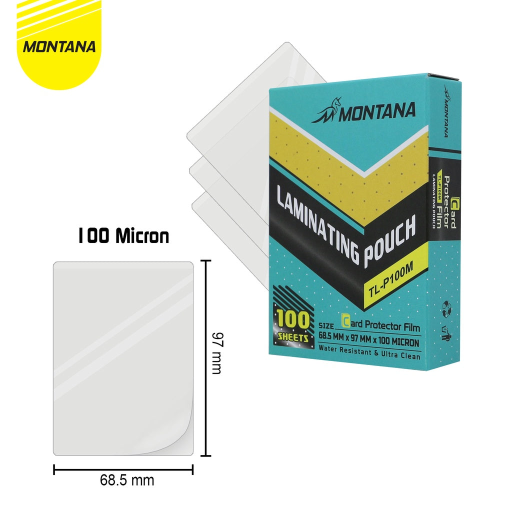 MONTANA Plastik Laminasi 100 micron Laminating Film Ukuran ID KTP TL-P100M