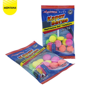 MONTANA Kapur Barus Kamper Sachet Ball Camphore Putih / Warna Warni TKB-25G