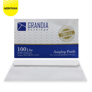 MONTANA Grandia Amplop Putih 104 95 x 152 mm 1 Box Plain Envelope Paperline