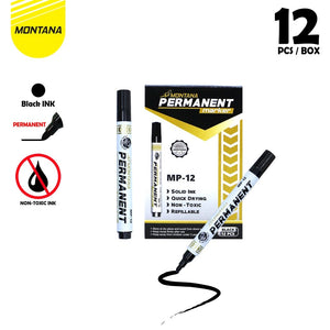 MONTANA Spidol Permanen Round Tip Permanent Marker MP-12 Retail