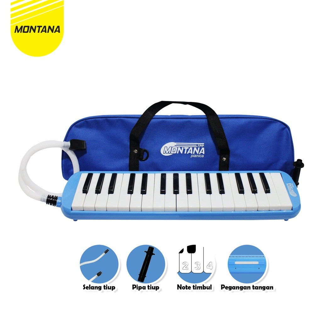 MONTANA Pianika Set Alat Tiup Musik 42.2x10.3x5 Cm Keyboard Music Note Timbul TPB