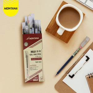 MONTANA Pulpen Gel 0.38mm Ballpoint Pen Ink Pena Alat Tulis TGP-033 Hitam