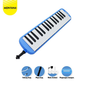 MONTANA Pianika Set Alat Tiup Musik 42.2x10.3x5 Cm Keyboard Music Note Timbul TPB