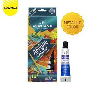 MONTANA Acrylic Colour Cat Akrilik 12 Warna x 6ml Rich Pigments Fast Drying TAC