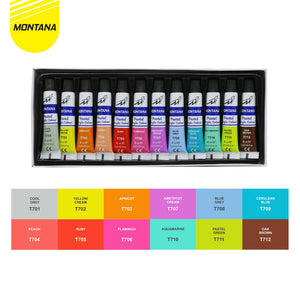 MONTANA Acrylic Colour Cat Akrilik 12 Warna x 6ml Rich Pigments Fast Drying TAC