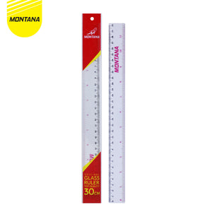 MONTANA Penggaris Akrilik Bening Transparan 30 cm Acrylic Ruler RT-30Plastik