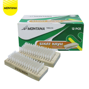 MONTANA Sikat Kayu Serbaguna 10 x 4.2 x 2.7 cm 12 Pcs Wood Brush Lembut TWB-818/Box