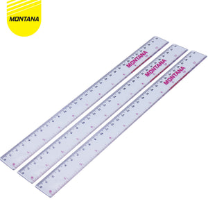 MONTANA Penggaris Akrilik Bening Transparan 30 cm Acrylic Ruler RT-30Plastik