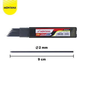 MONTANA Refill Isi Pensil Mekanik 2B 2.0mm Mechanical Pencil Alat Tulis TRP-2B