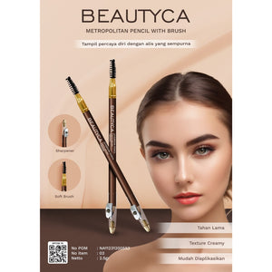 MONTANA X BEAUTYCA Pensil Alis Sisir 2 IN1 Dilengkapi Rautan Eyebrow Pencil Tahan Lama