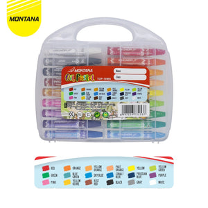 MONTANA Oil Pastel Krayon Minyak 18 Warna Water Resistant Alat Mewarnai TOP-18-MN