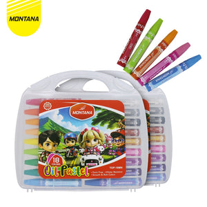 MONTANA Oil Pastel Krayon Minyak 18 Warna Water Resistant Alat Mewarnai TOP-18-MN