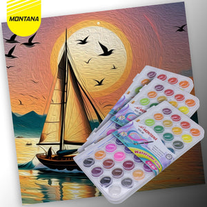 MONTANA Water Color Cat Air 36 Warna Include High Synthetic Paint Brush TCC-36